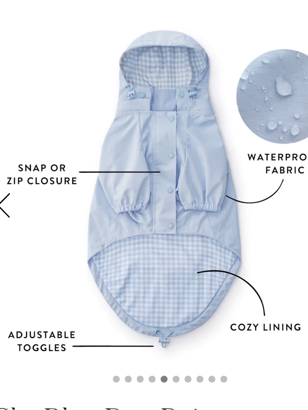 The Foggy Dog - Sky Blue Dog Raincoat XL - Picture 9 of 9